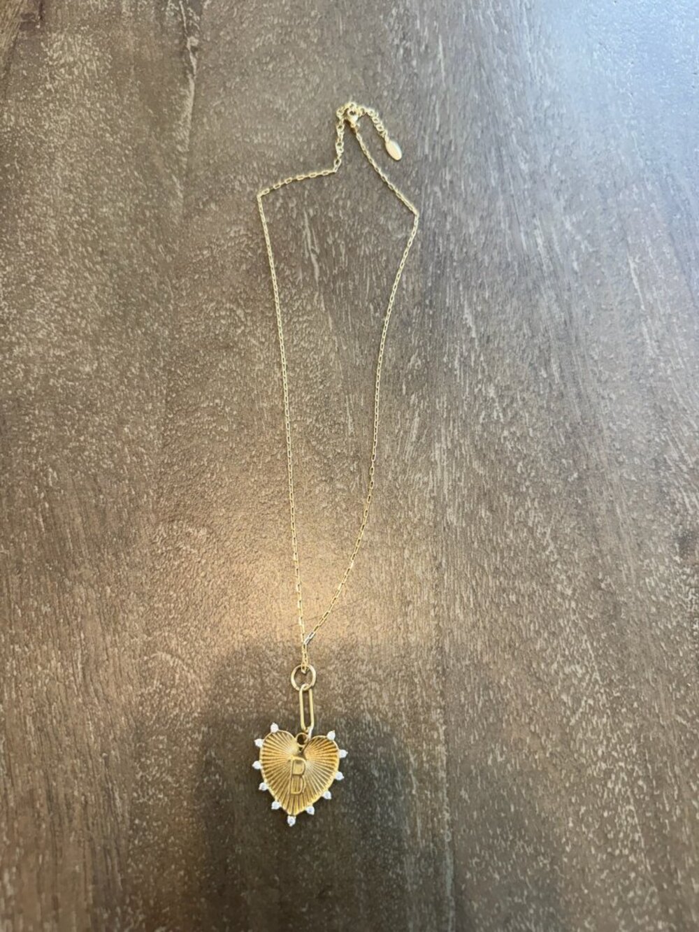 Anthropologie Monogram Heart Pendant Necklace